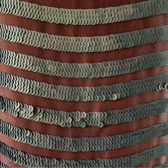 NWT French Connection Mini Dress Maroon Navy Sequin Stripes 6 - Picture 6 of 12